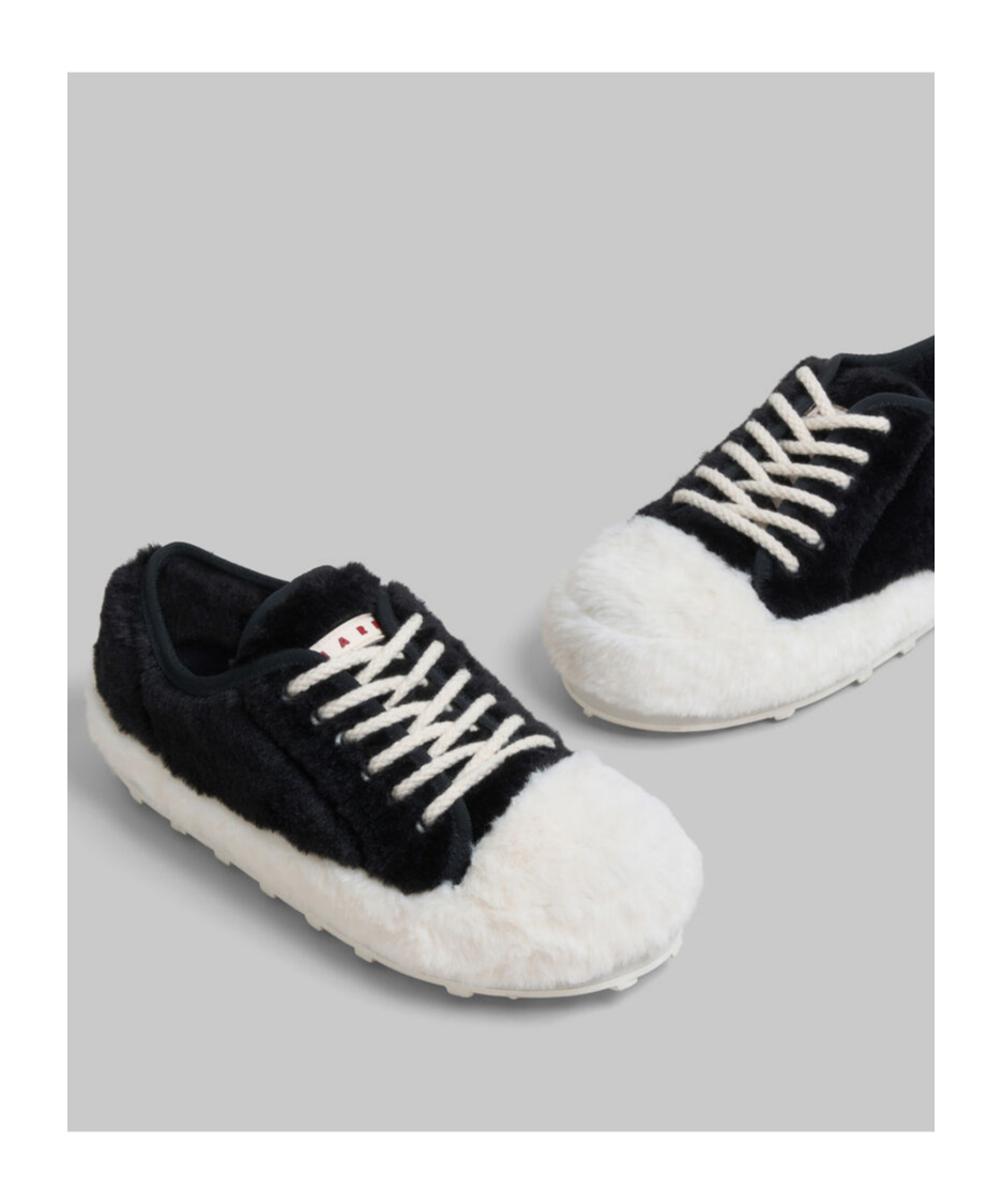 Marni Teddy Lace-up Sneakers In White