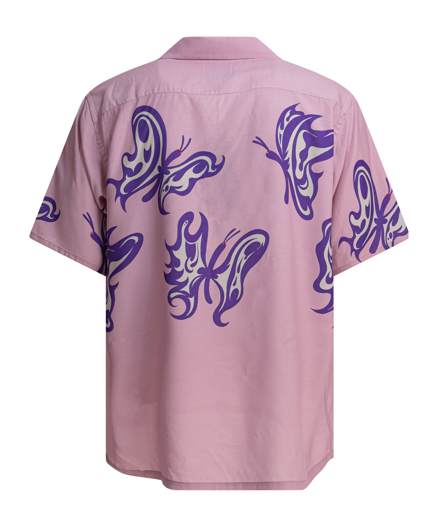 Needles Short Sleeves Butterfly Print Shirt In Pink