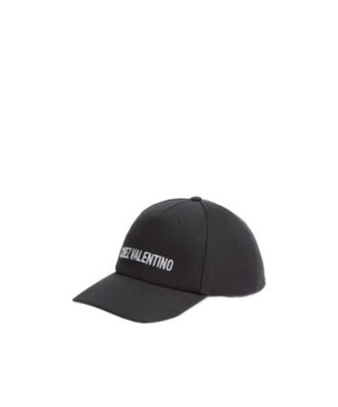 Valentino Cotton Baseball Cap With Embroidery In Black