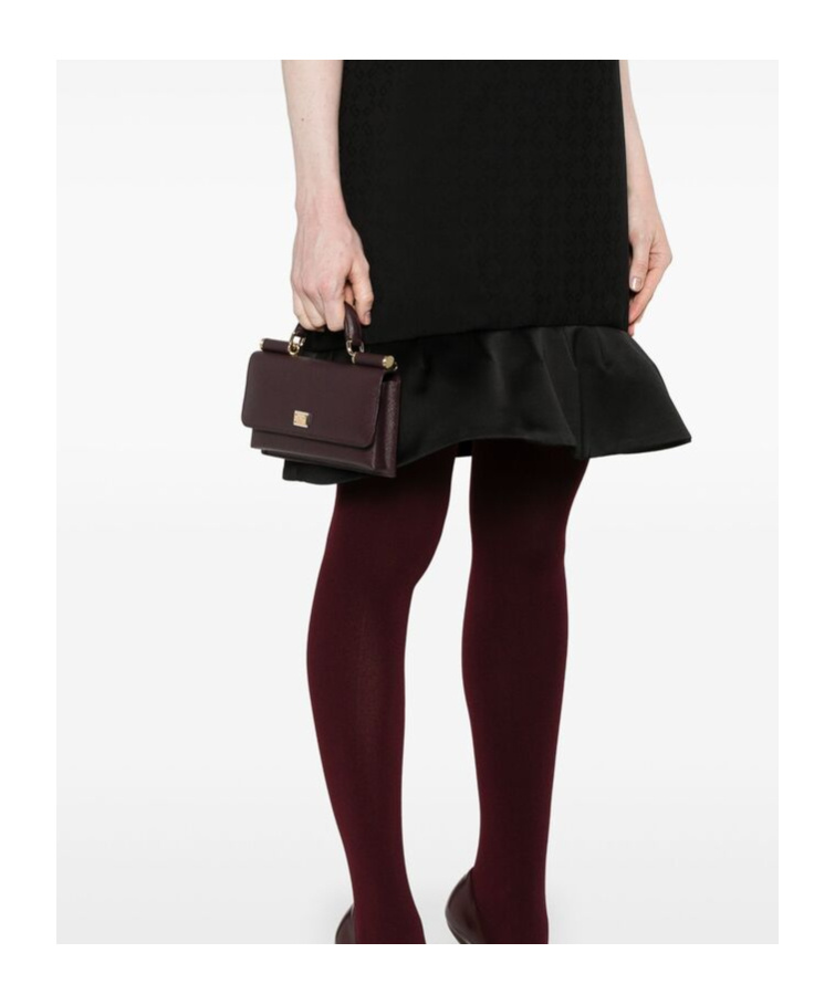Dolce & Gabbana Structured Phone Bag With Textured Finish In Purple