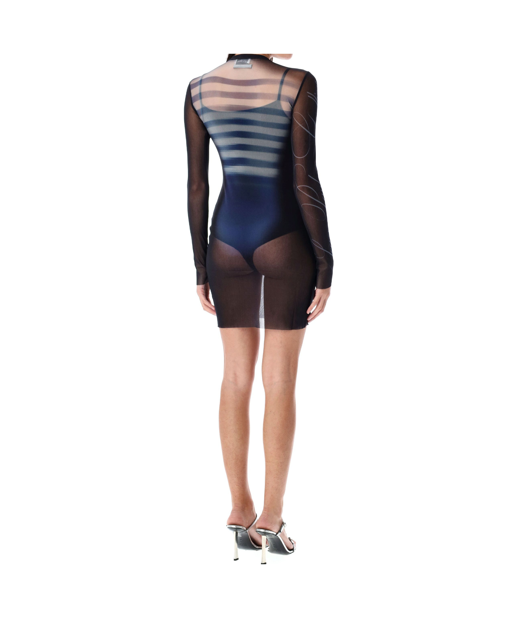 Jean Paul Gaultier Le Mâle Printed Mesh Mini Dress In Multicolor