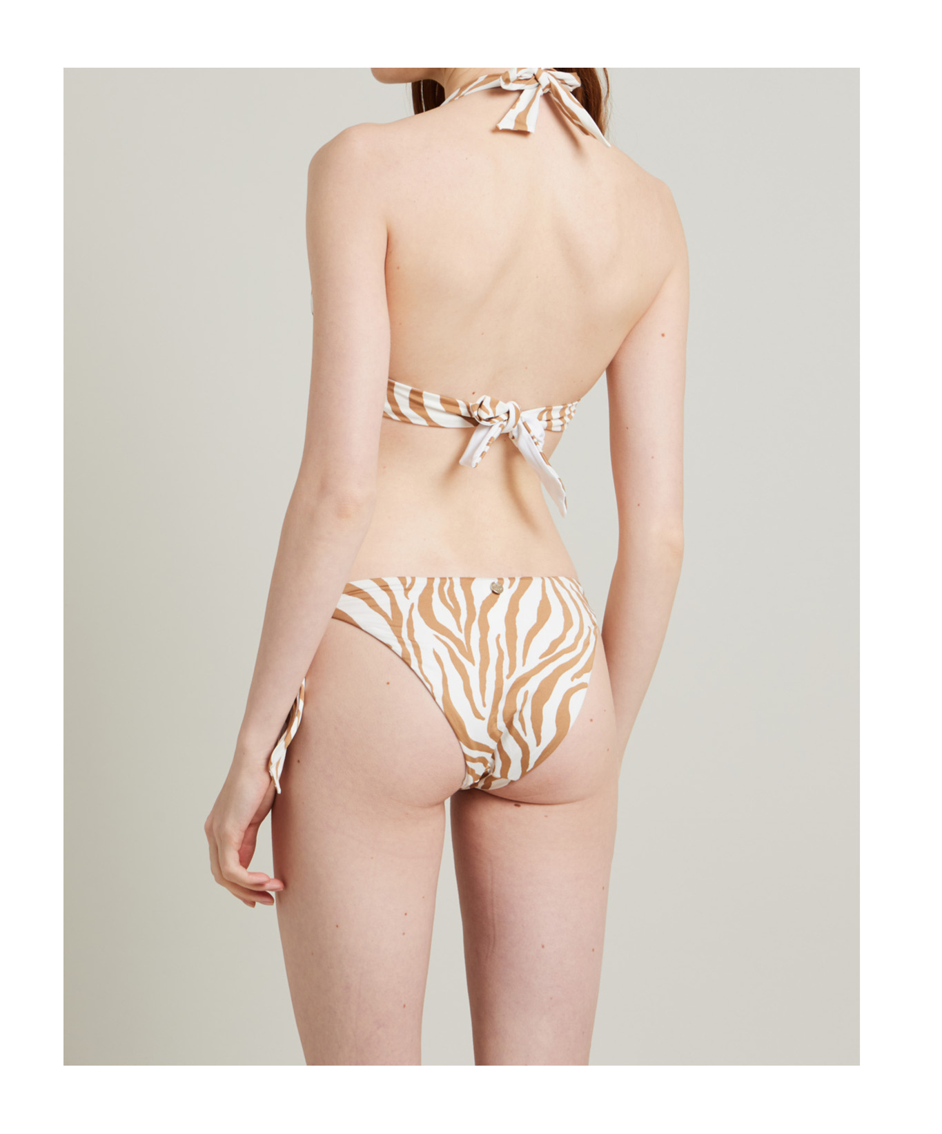 Max Mara Strap-up Bikini Swimsuit In Neutral