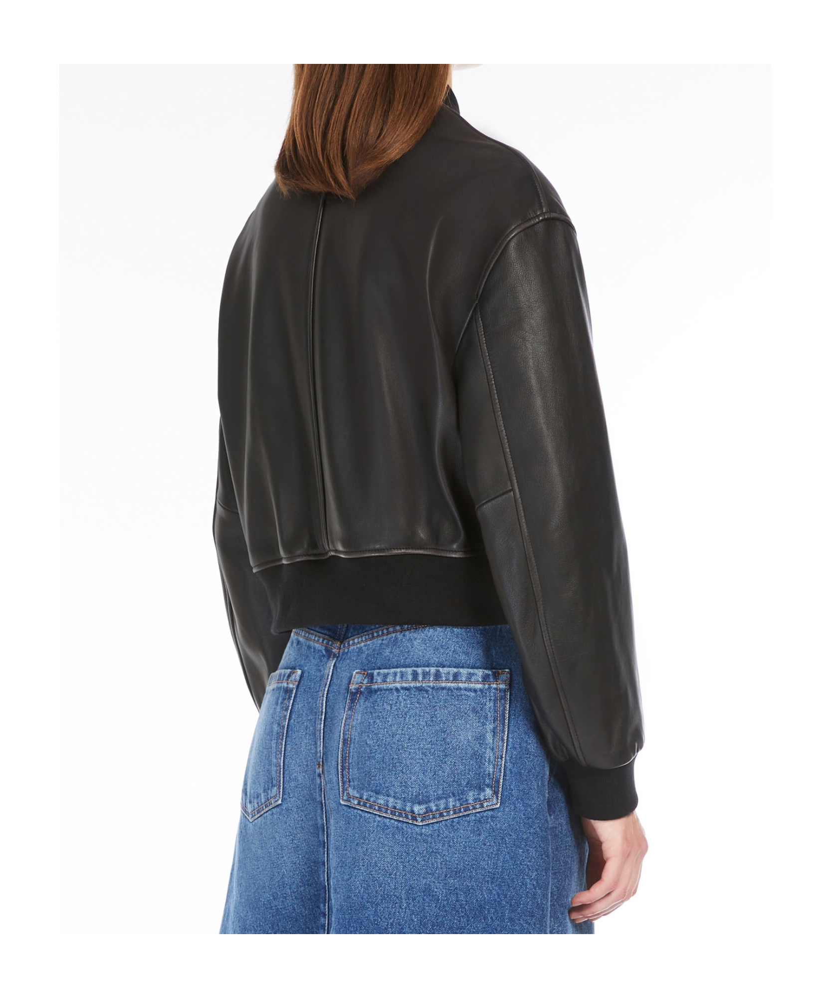 Weekend Max Mara Syntethic Leather Jacket With Zip In Black