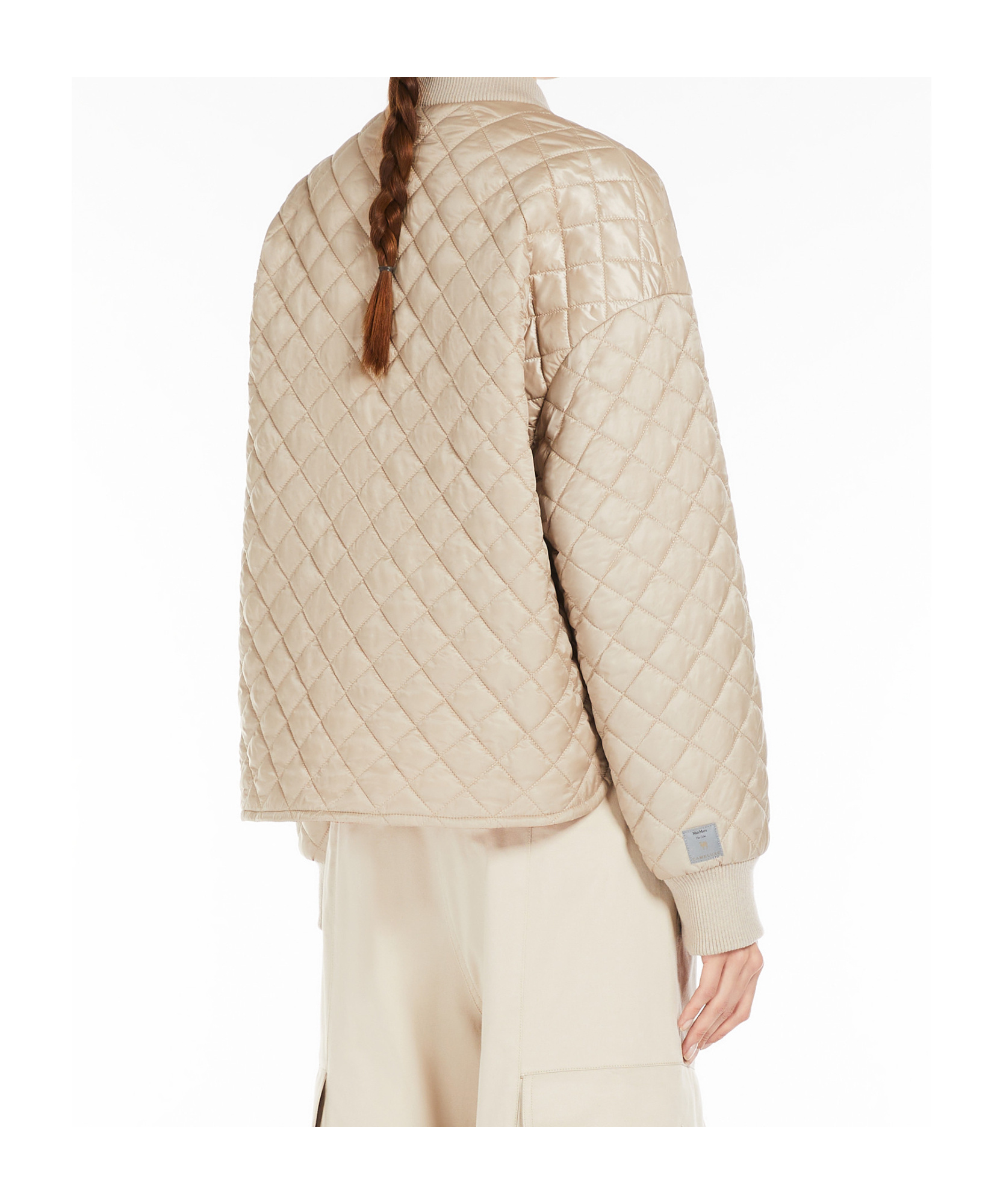Max Mara Long-sleeved Double-sided Cotton Jacket In Nude