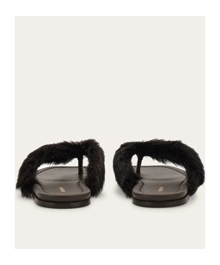 Ferragamo Loly Genuine Shearling Flip Flop In Brown