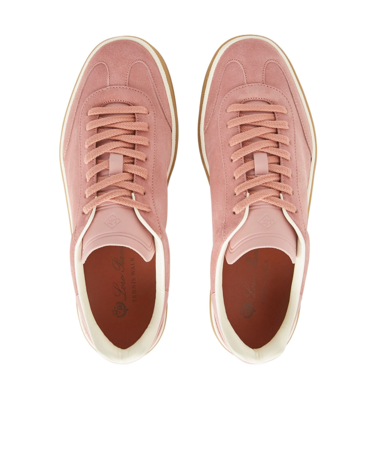 Loro Piana Mixed Leather Low-top Tennis Sneakers In Cherry Blossoms
