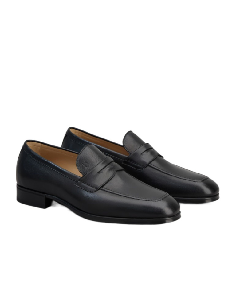Tod's Logo-debossed Leather Penny Loafers In Black