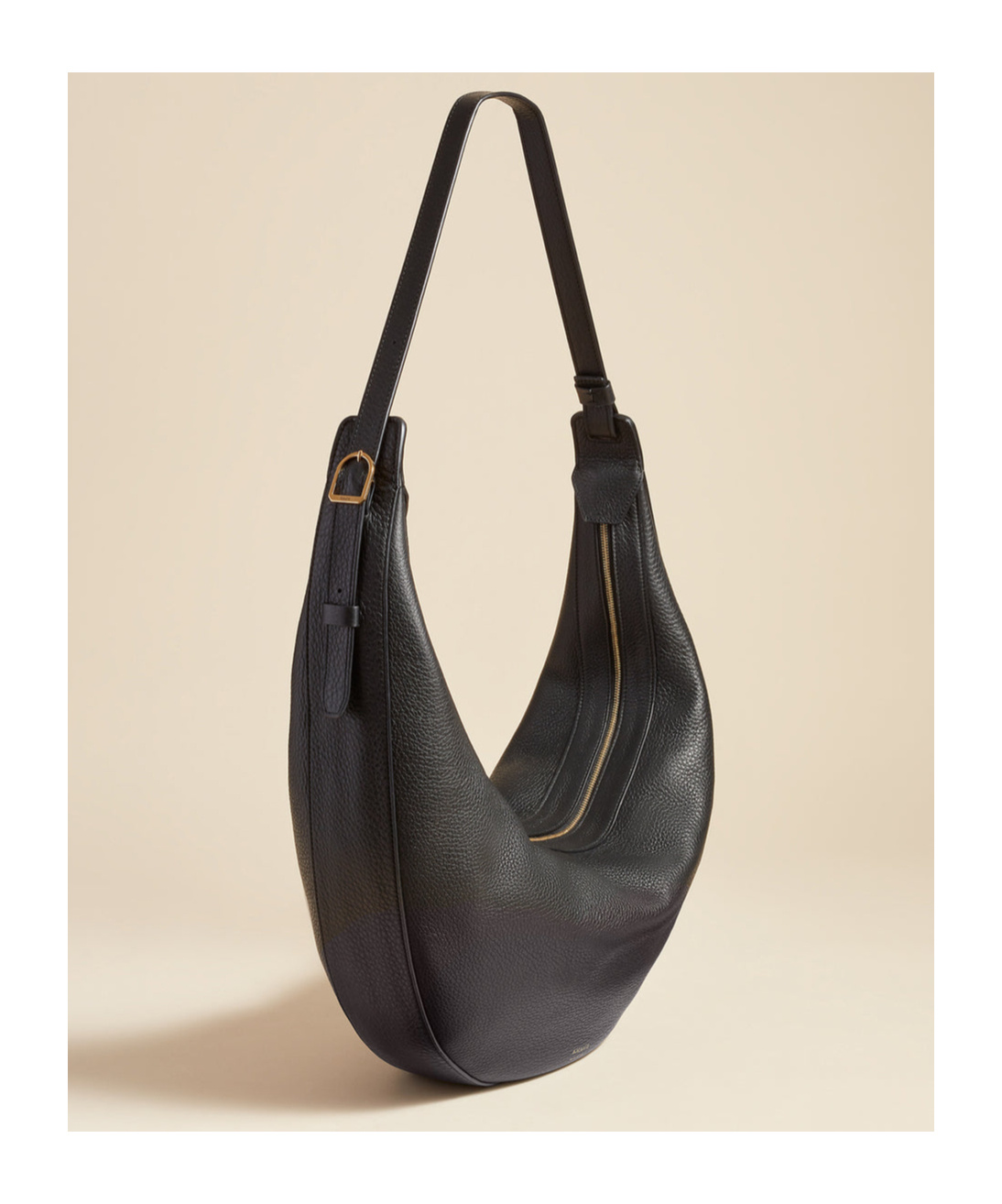 Khaite Augustina Grained Leather Hobo Bag In Black