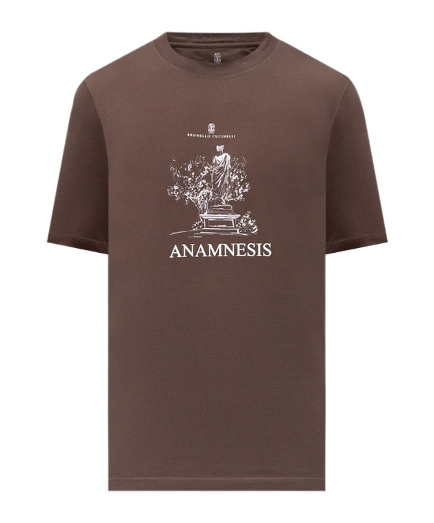 Brunello Cucinelli Graphic-print Cotton T-shirt In Brown