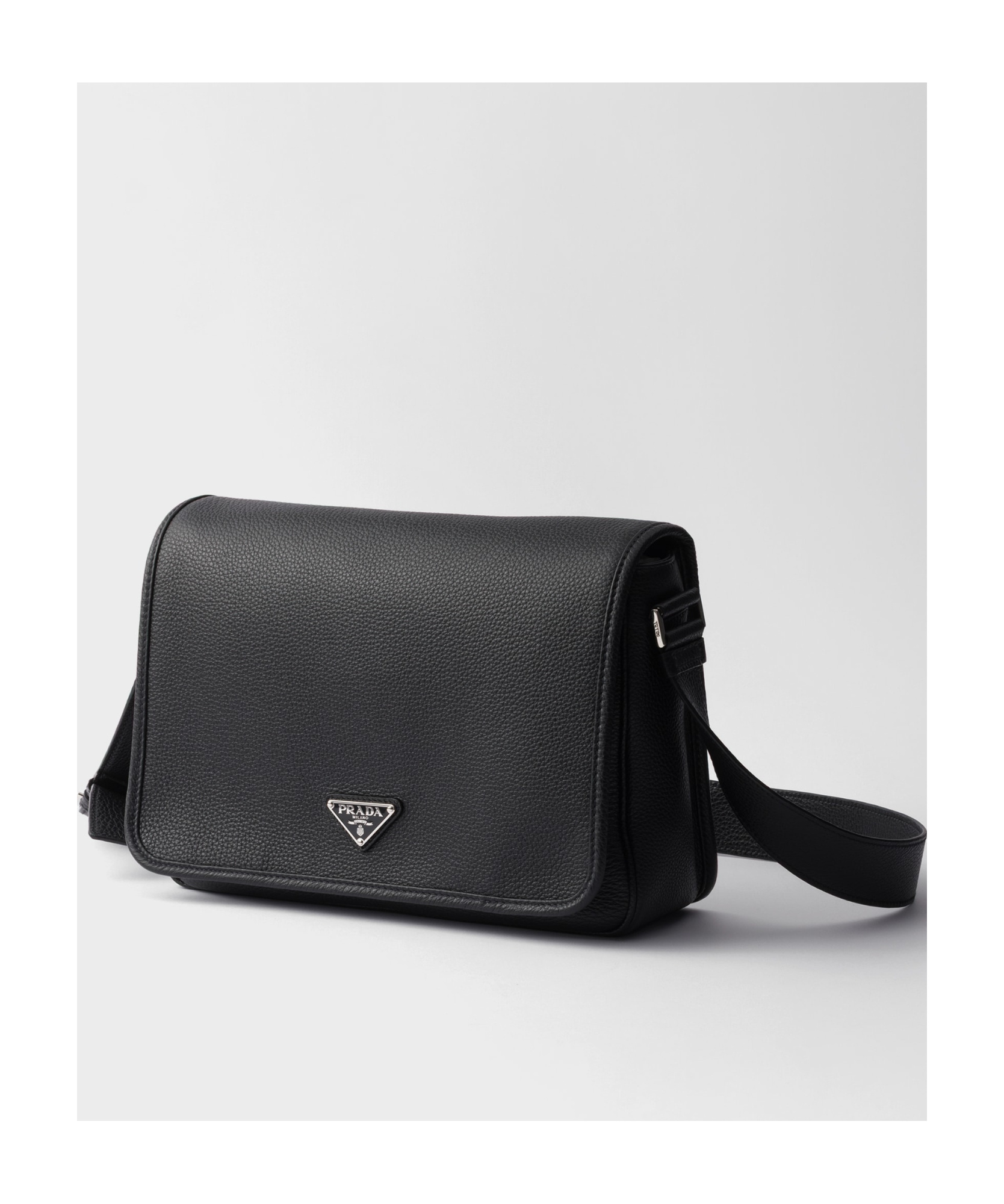 Prada Textured Leather Messenger Bag