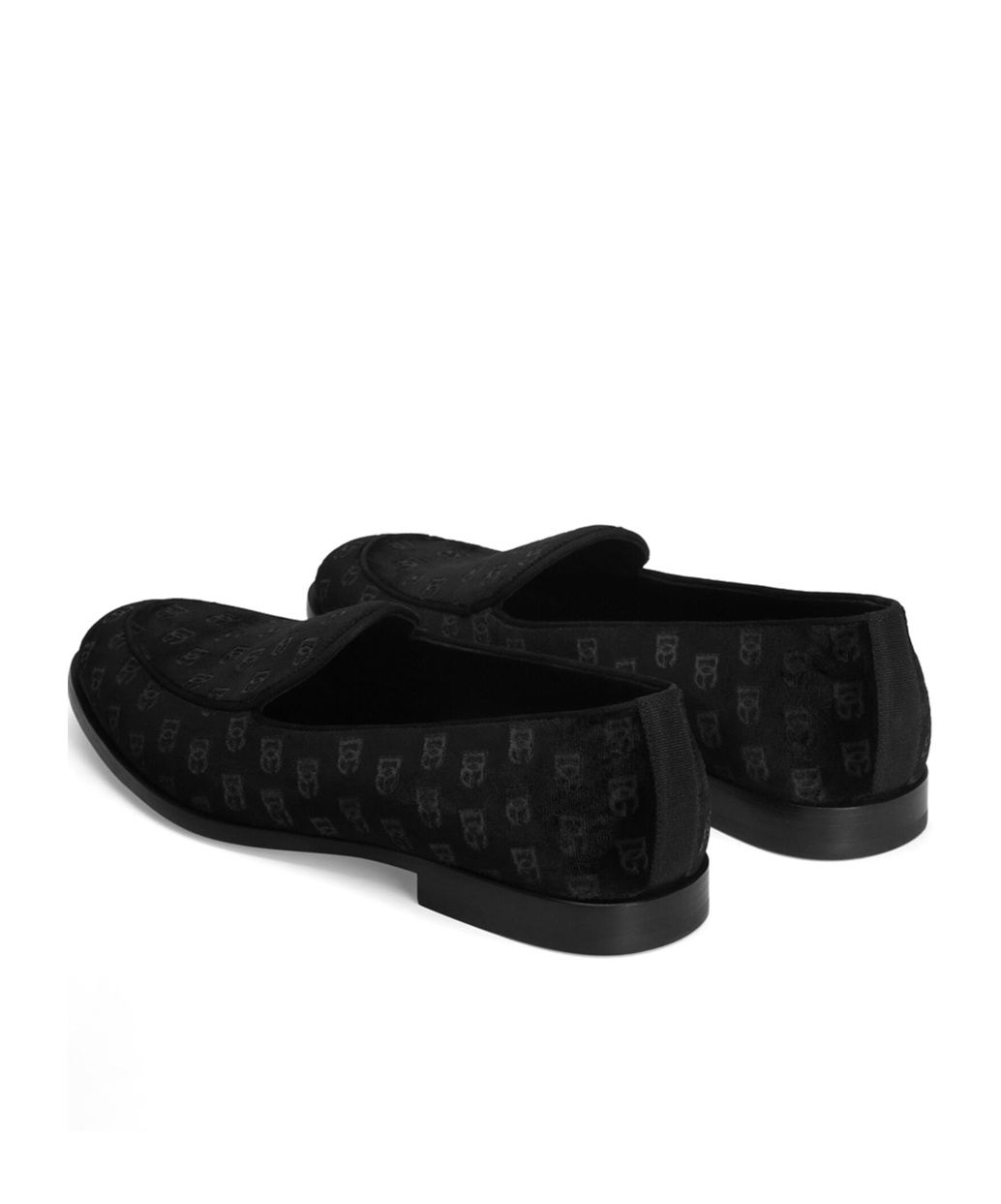 Dolce & Gabbana 'vivaldi' Black Loafers With All-over Logo Lettering In Black