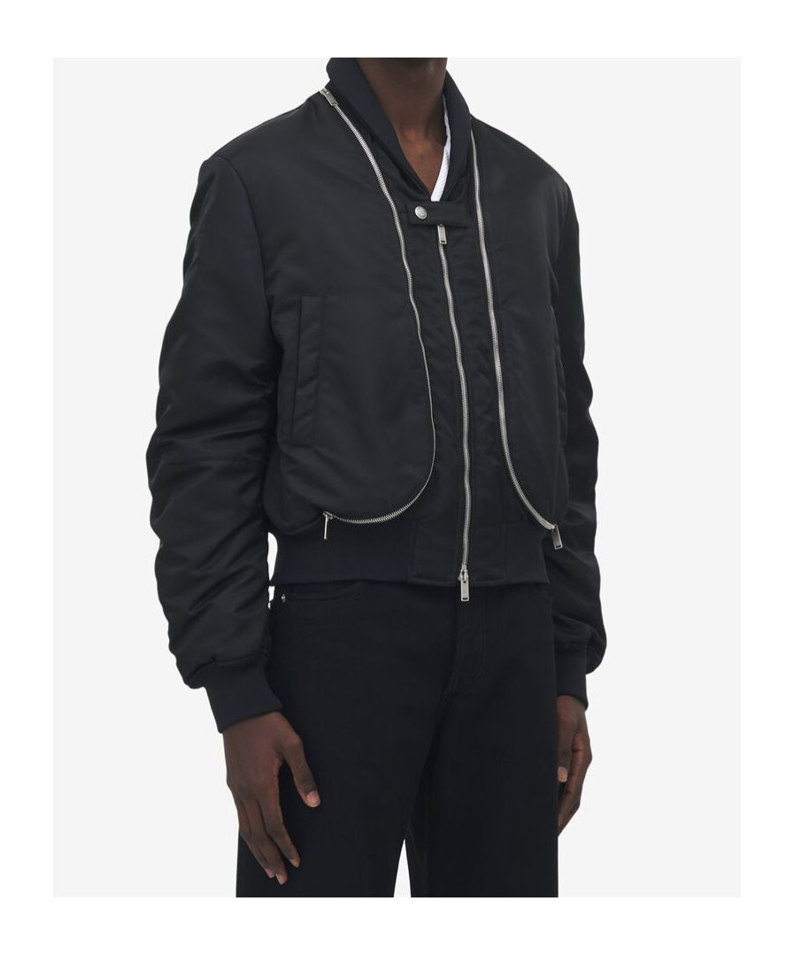 Alexander Mcqueen Mcqueen Technical Crop Bomber Jacket In Black