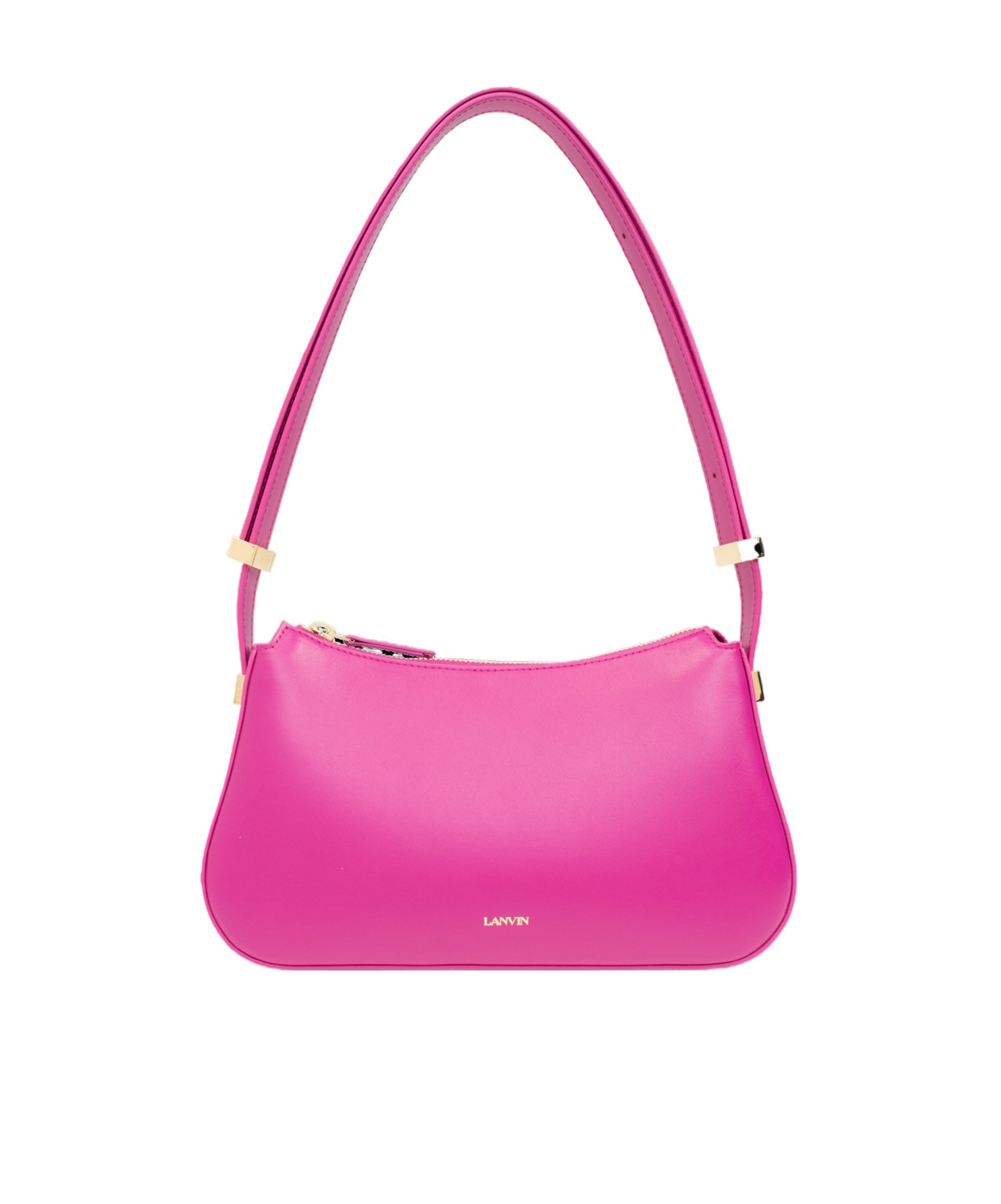 Shop Lanvin Concerto Leather Shoulder Bag In Pink