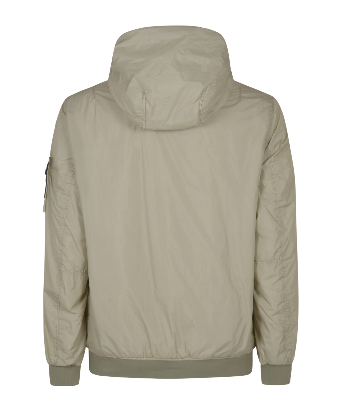 Stone Island Compass-badge Hooded Windbreaker In White