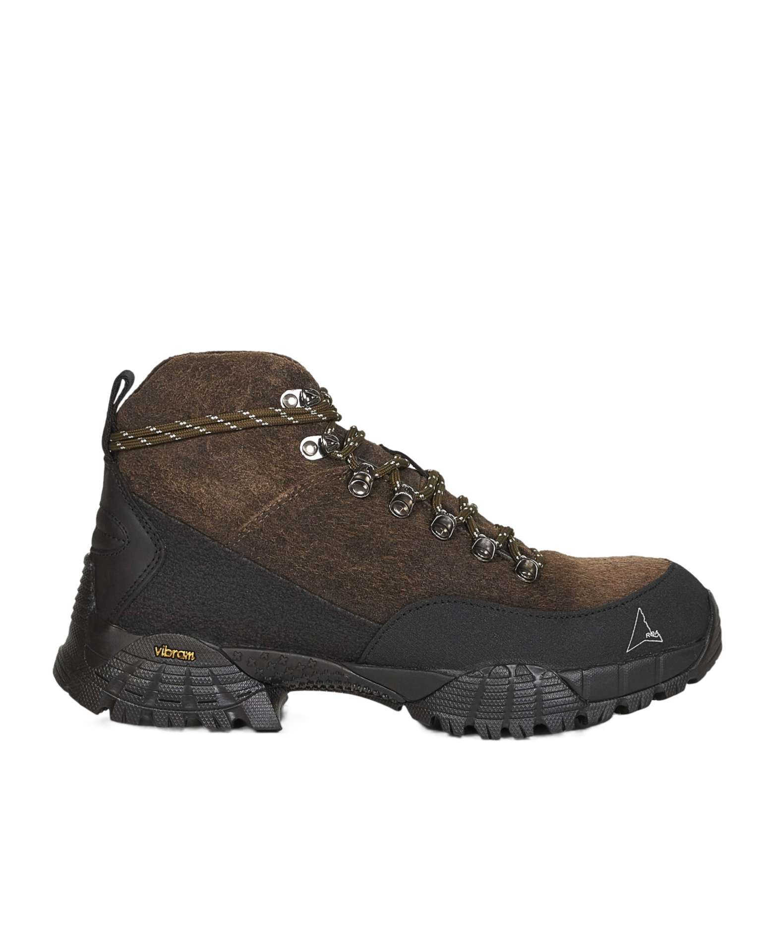 Roa Andreas Lace-up Suede-blend Boots In Brown