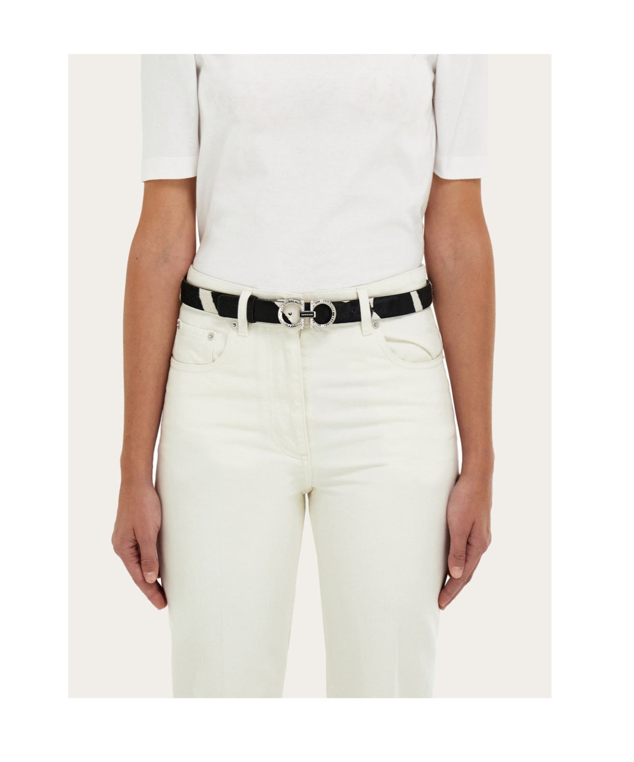 Ferragamo Adjustable Gancini Belt In Black