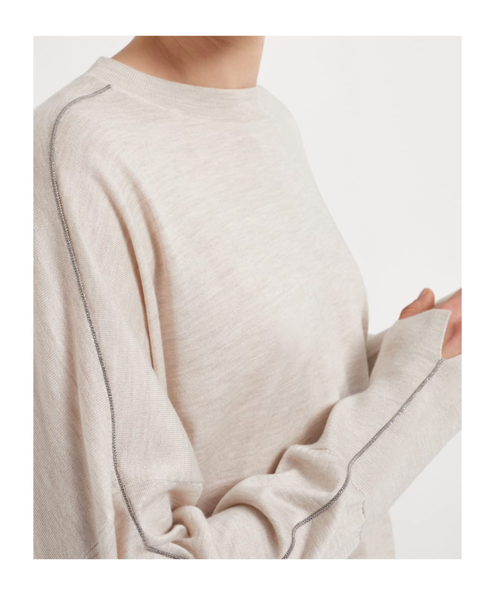 Brunello Cucinelli Monili-chain Detail Sweater In White