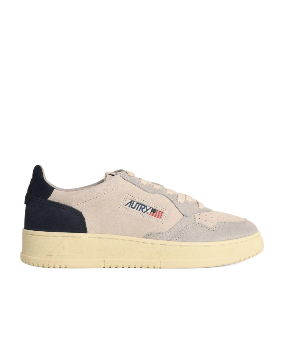 Autry Low-top Sneakers With Suede And Leather Accents In Nude