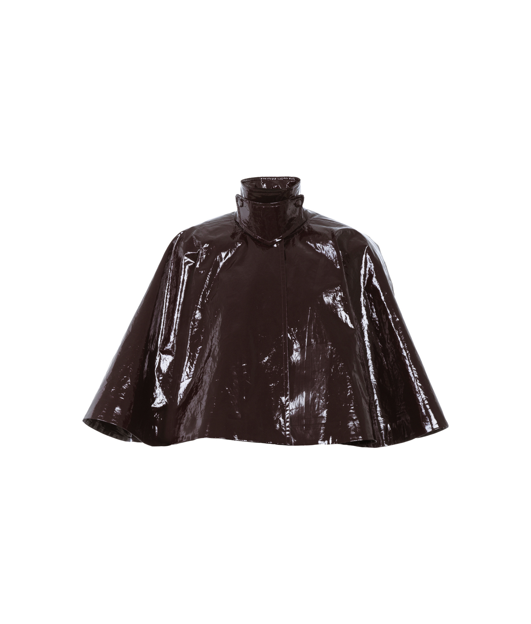 Chloé Women Lacquered Cropped Poncho In Black