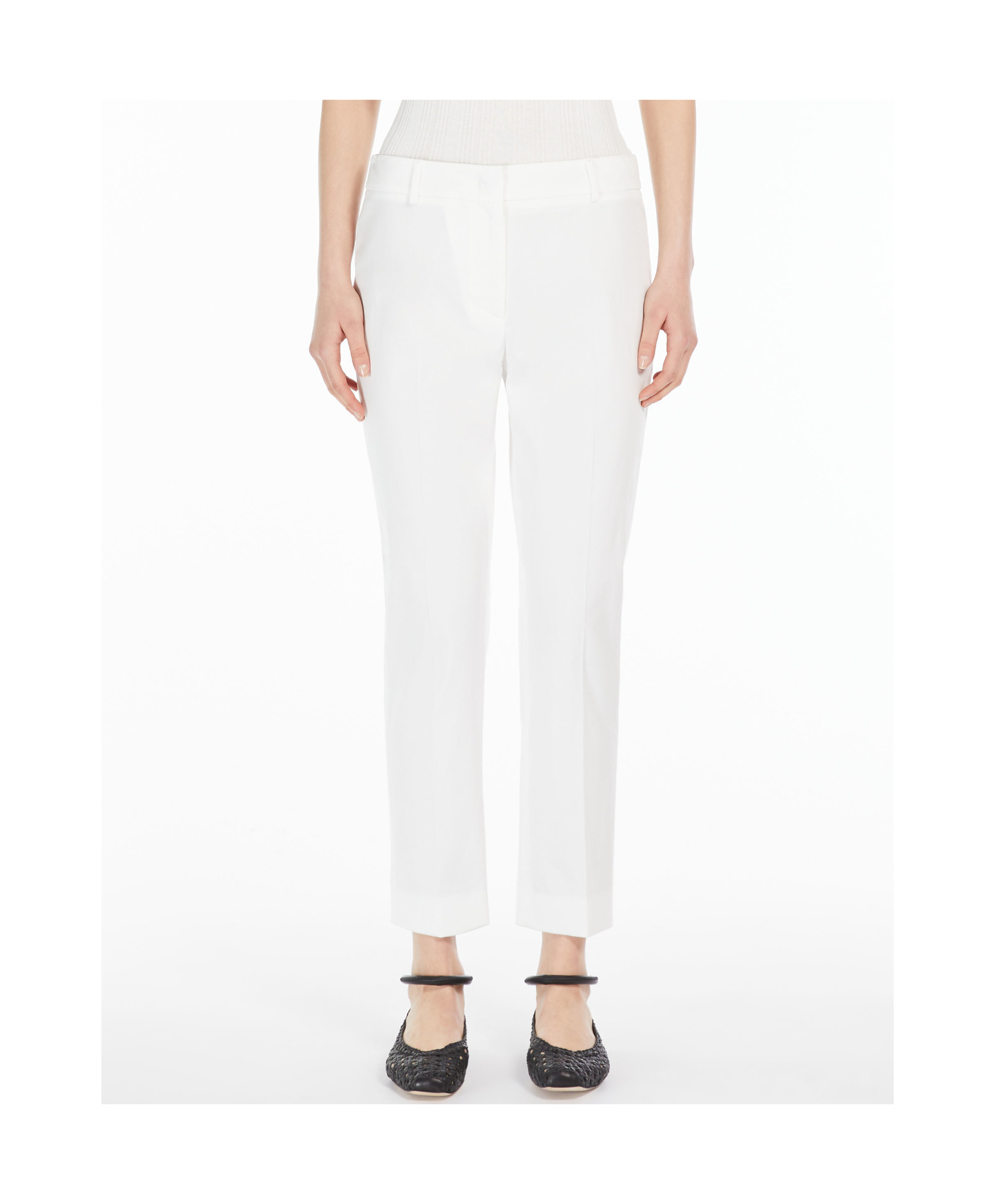 Weekend Max Mara Belt-loop Casual Pants In White