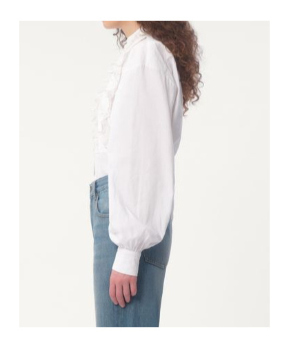 Valentino Cotton-linen-blend Ruffled Shirt Dress In White