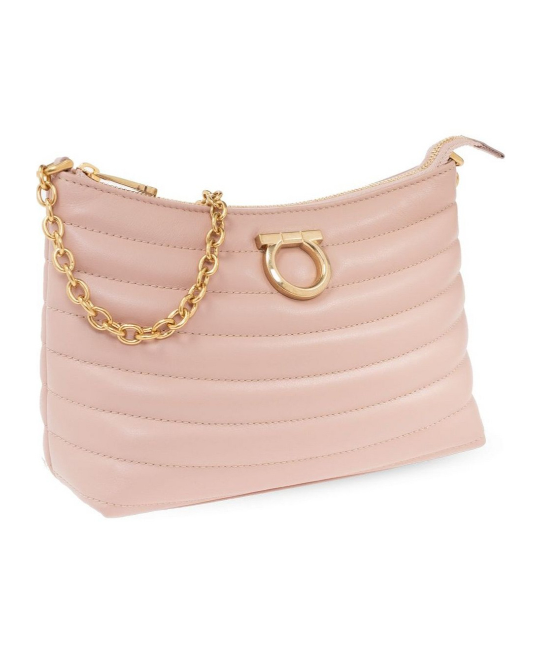 Shop Ferragamo Gancini Zipped Shoulder Bag