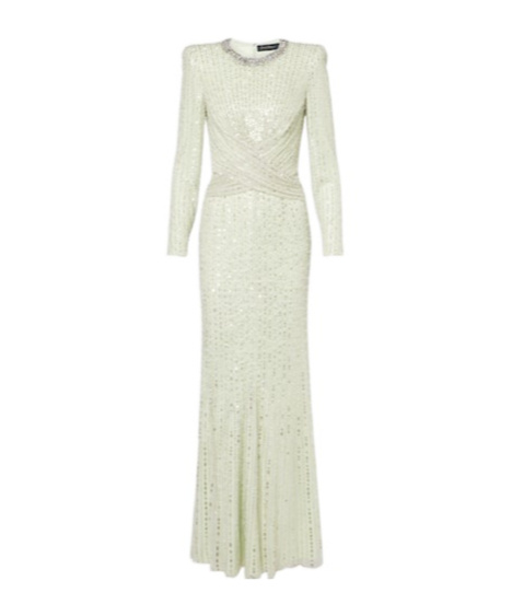 Jenny Packham Macelline Sequined Gown In Neutral