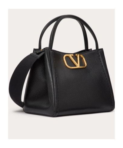 Valentino Garavani Garavani Alltime Medium Handbag In Grainy Calfskin Woman Black Uni In Black