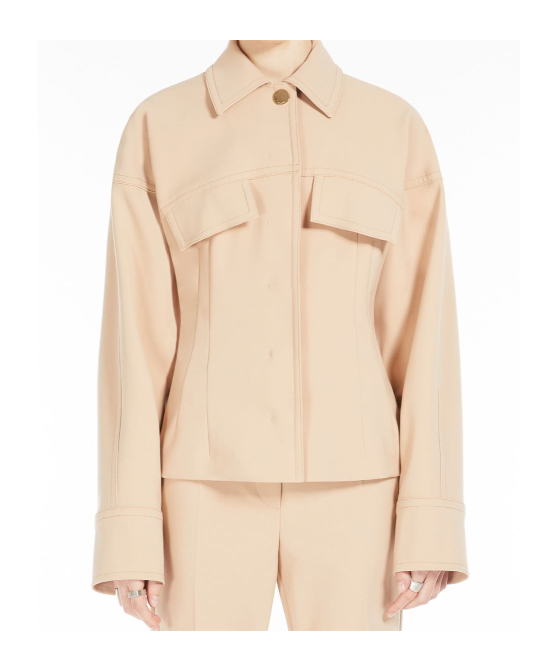 Sportmax Short Stretch Viscose Jacket In Camel