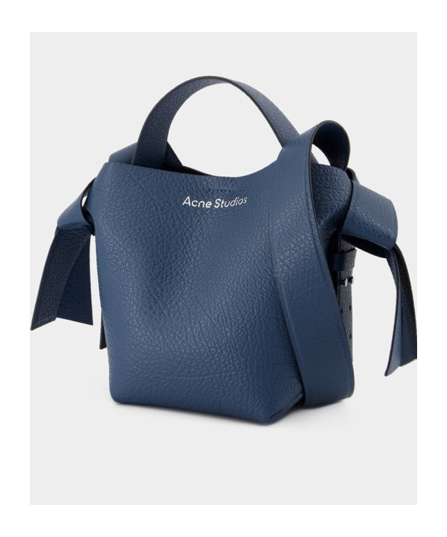 Acne Studios Letter Detail Shoulder Bag In Blue