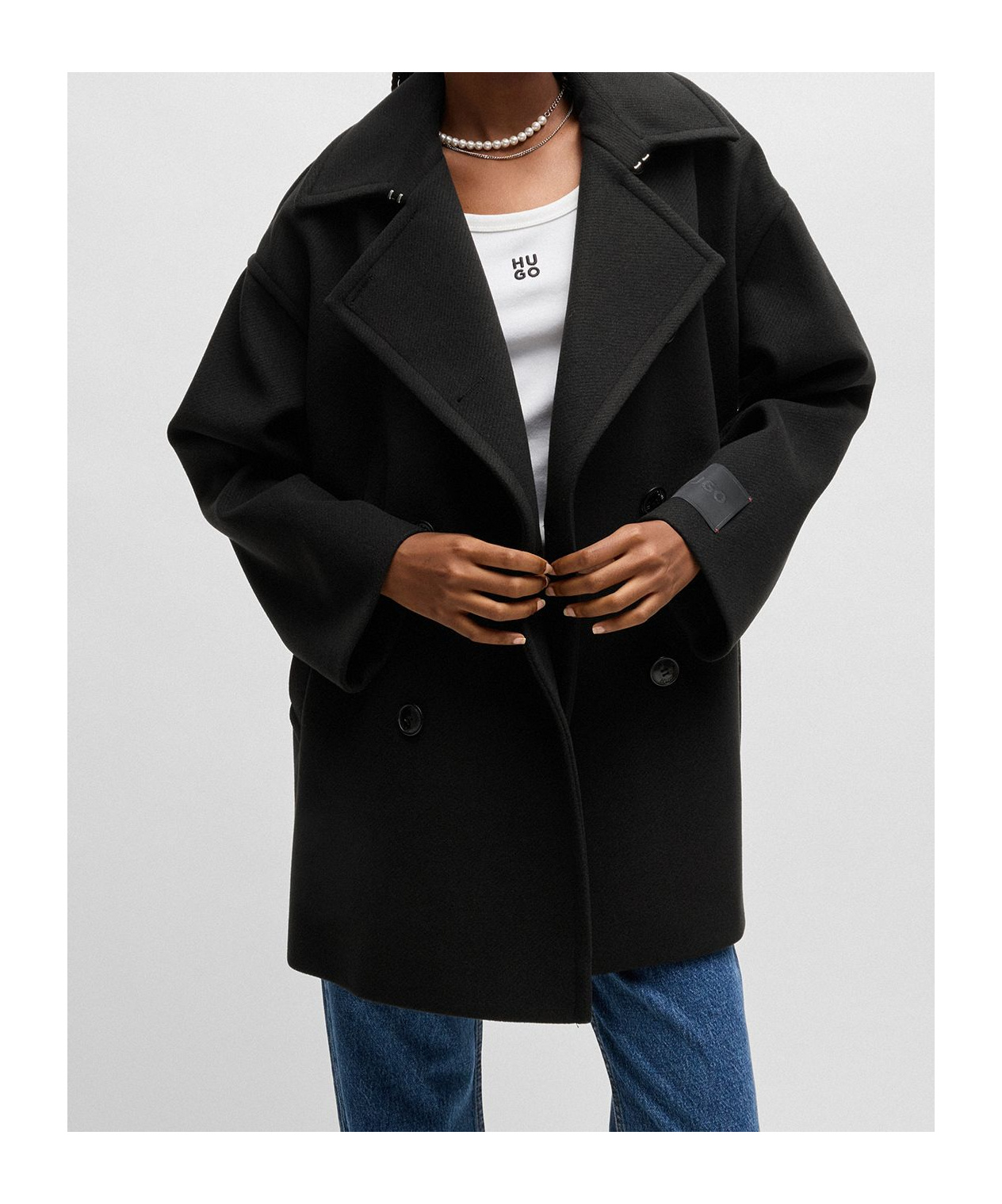 HUGO BOSS LONG-SLEEVED SHORT COAT