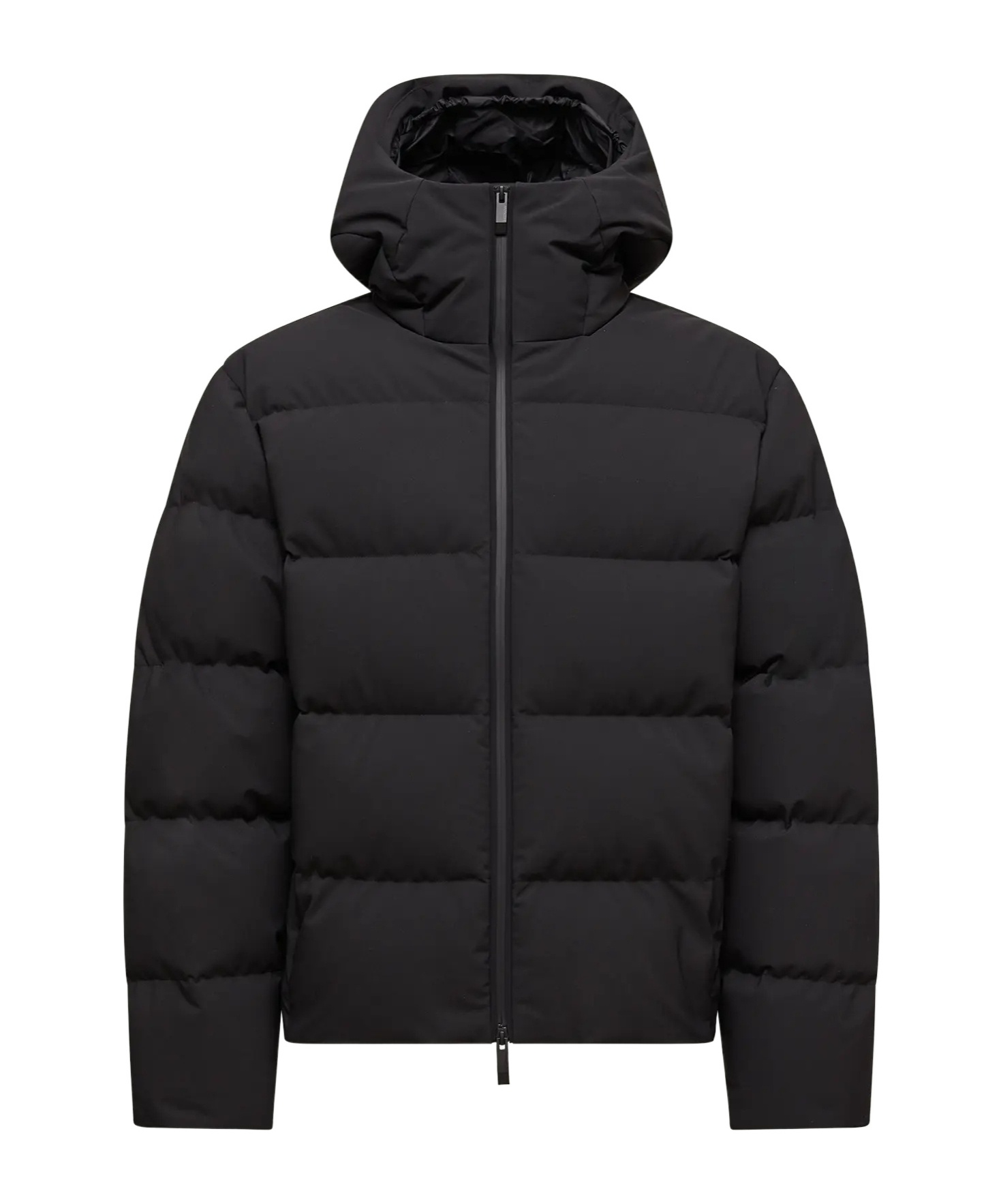 Moncler Puffer Jacket With Detachable Hood And Pockets In Black