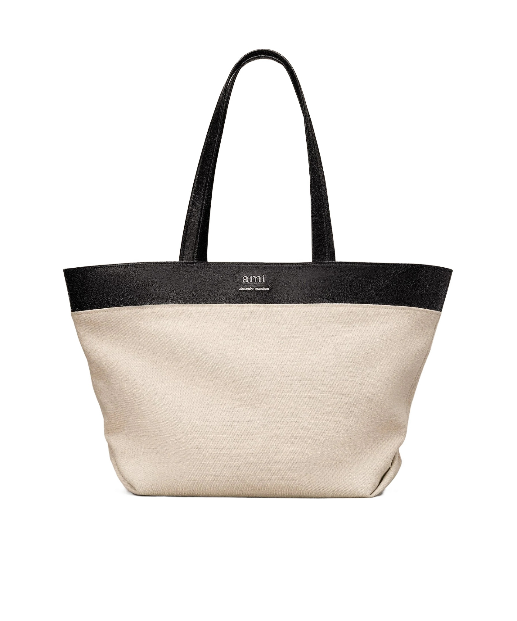 Shop Ami Alexandre Mattiussi Ami Logo Plaque Tote Bag In Nude