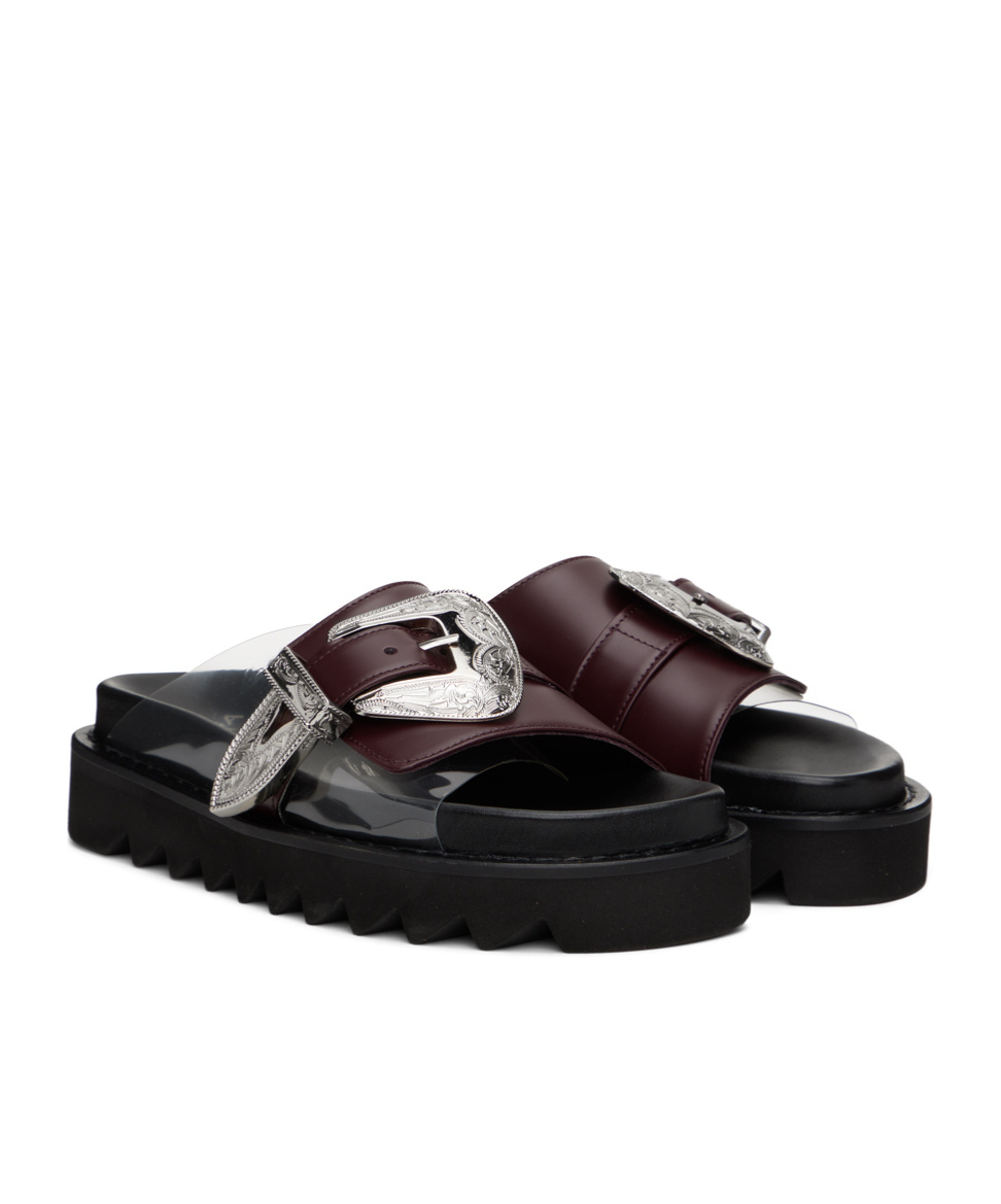 Toga Round Head Sandals With Buckles In Black