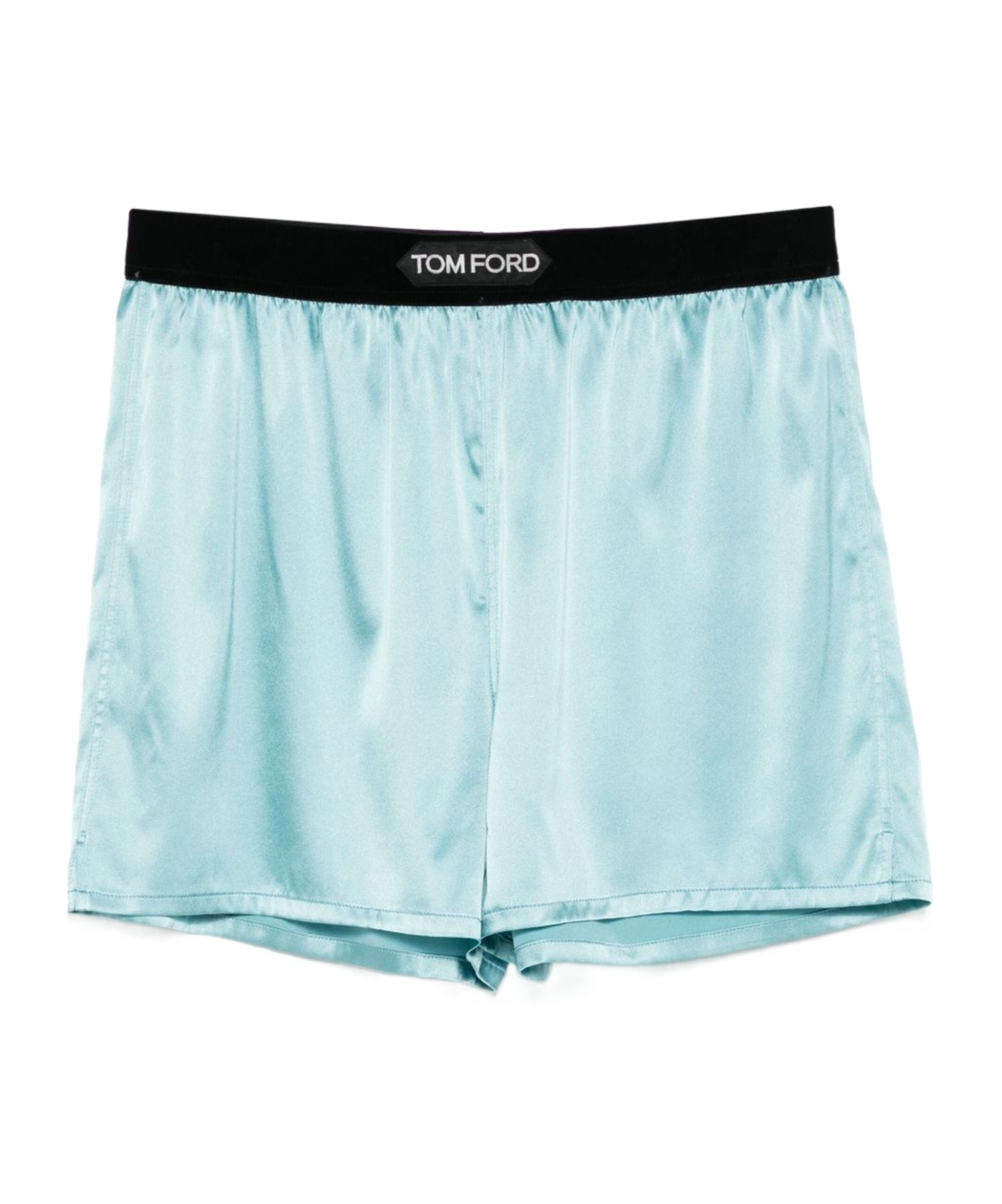 Tom Ford Satin Pajamas Shorts In Blue
