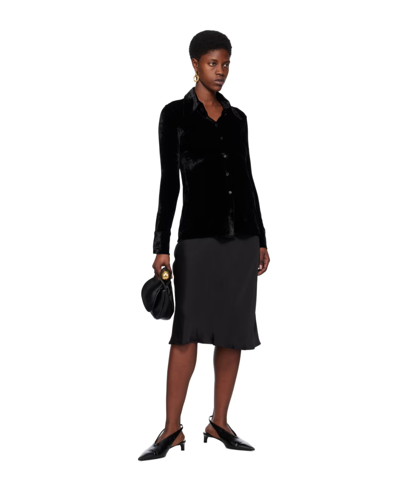 Jil Sander High Waist Pleated Skirt In Black