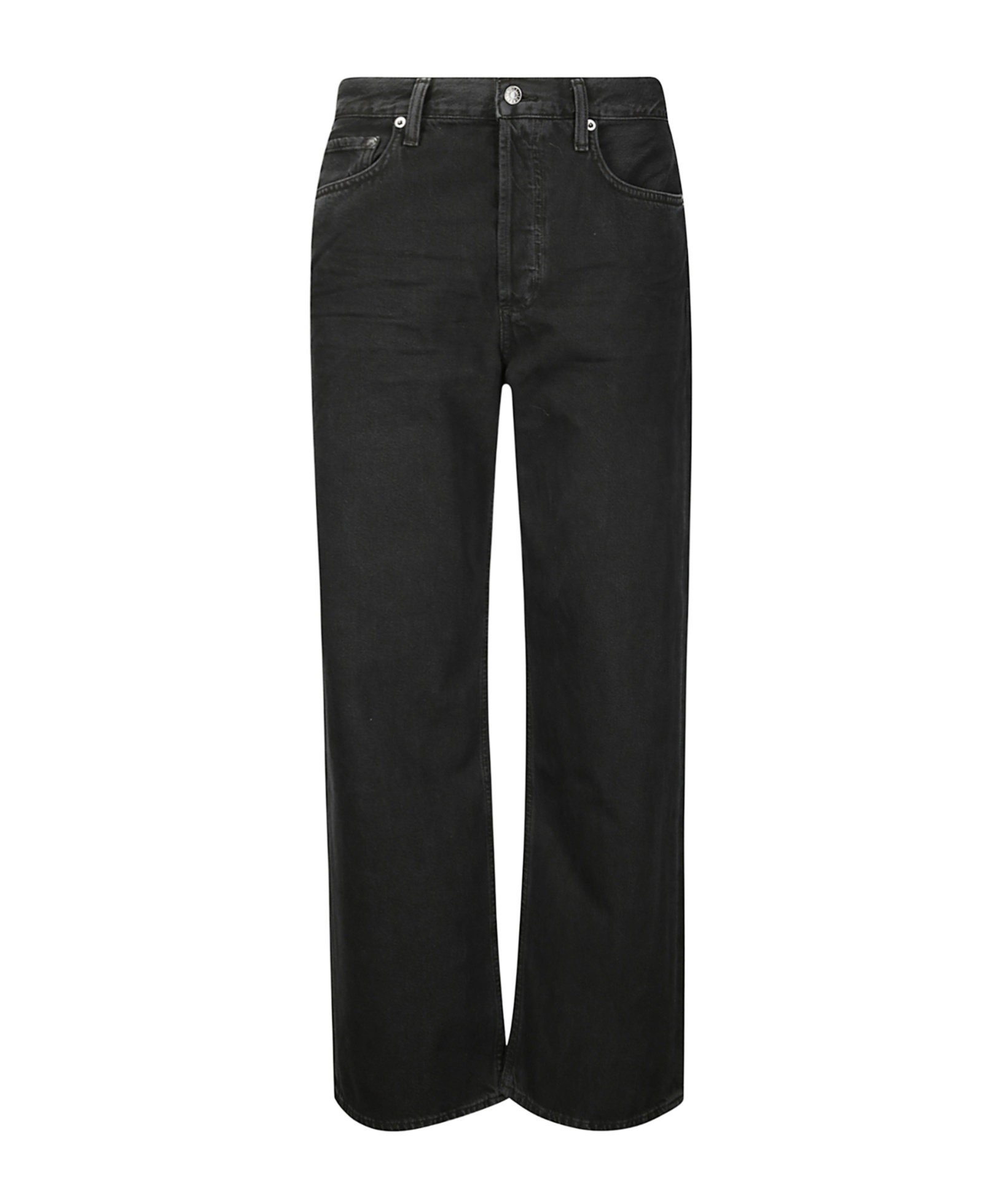 Agolde Slung Wide-leg Jeans In Black