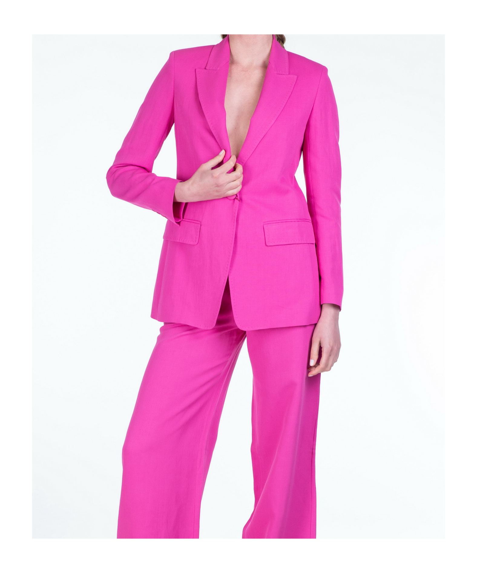 Max Mara Long-sleeved Suit Coat In Pink