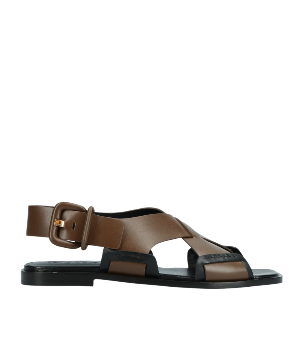 Shop Tod's Leather Sandals In Black