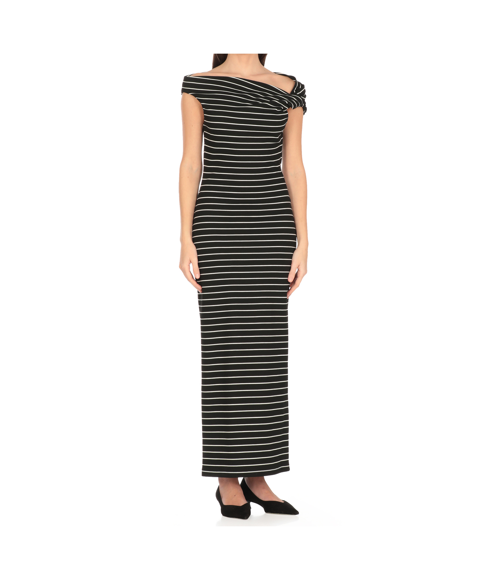 Msgm Dress Knee Length Wide Neck In Black