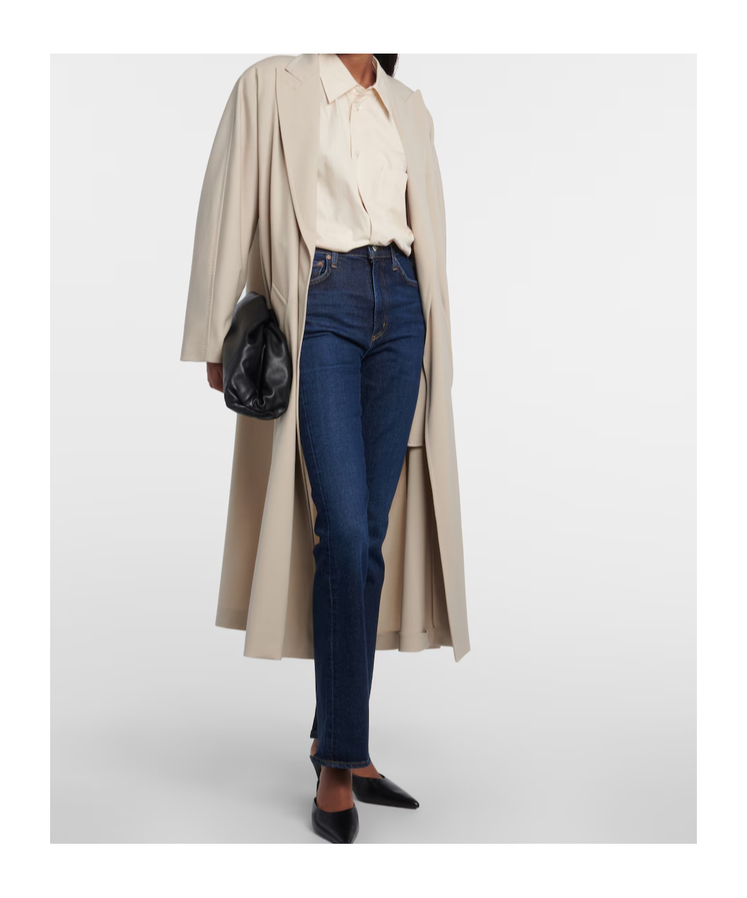 Agolde Nico Boot High-waisted Denim Trousers In Black