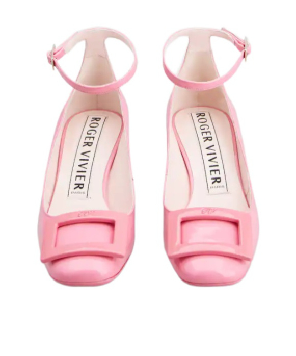 Shop Roger Vivier Ankle Strap Pumps In Patent Leather In Pink