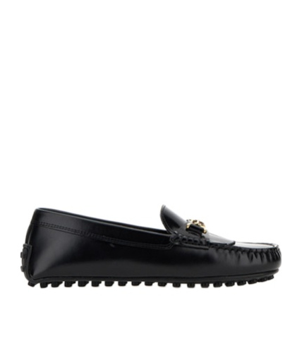 Tod's Round-head Flat Shoes In Black