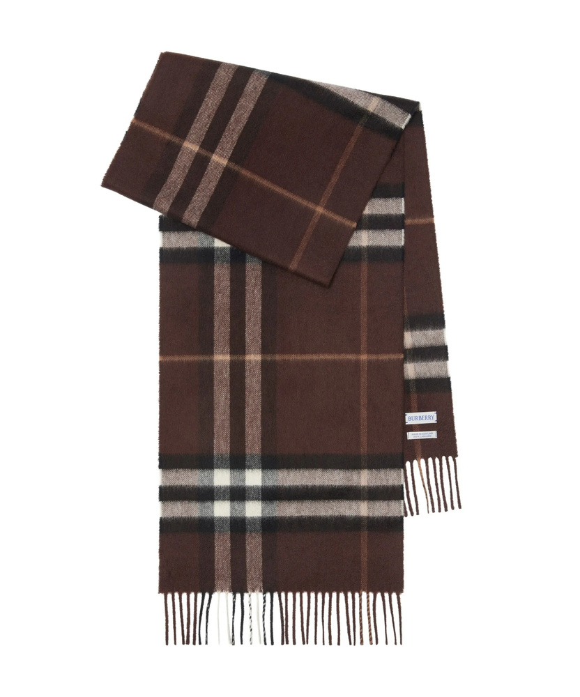 Burberry Giant Check Cashmere Scarf Accessories In Brown