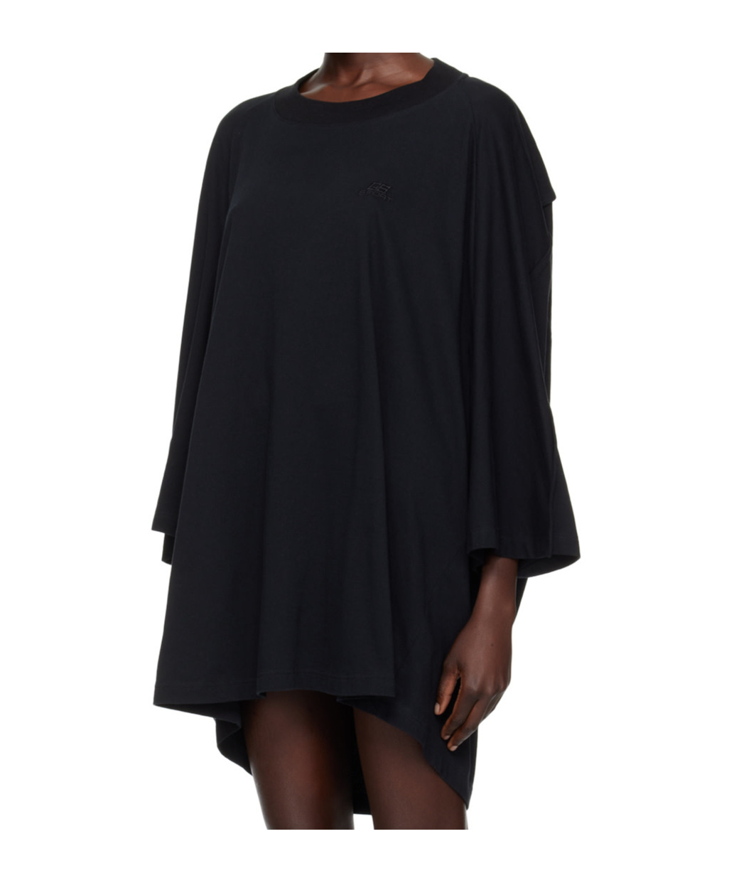 Jean Paul Gaultier Open-necked Black Shirt In Black