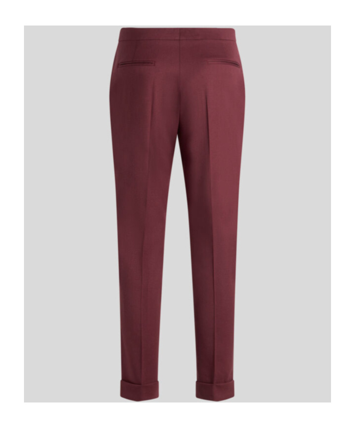 Etro Stretch Wool Pants In Red