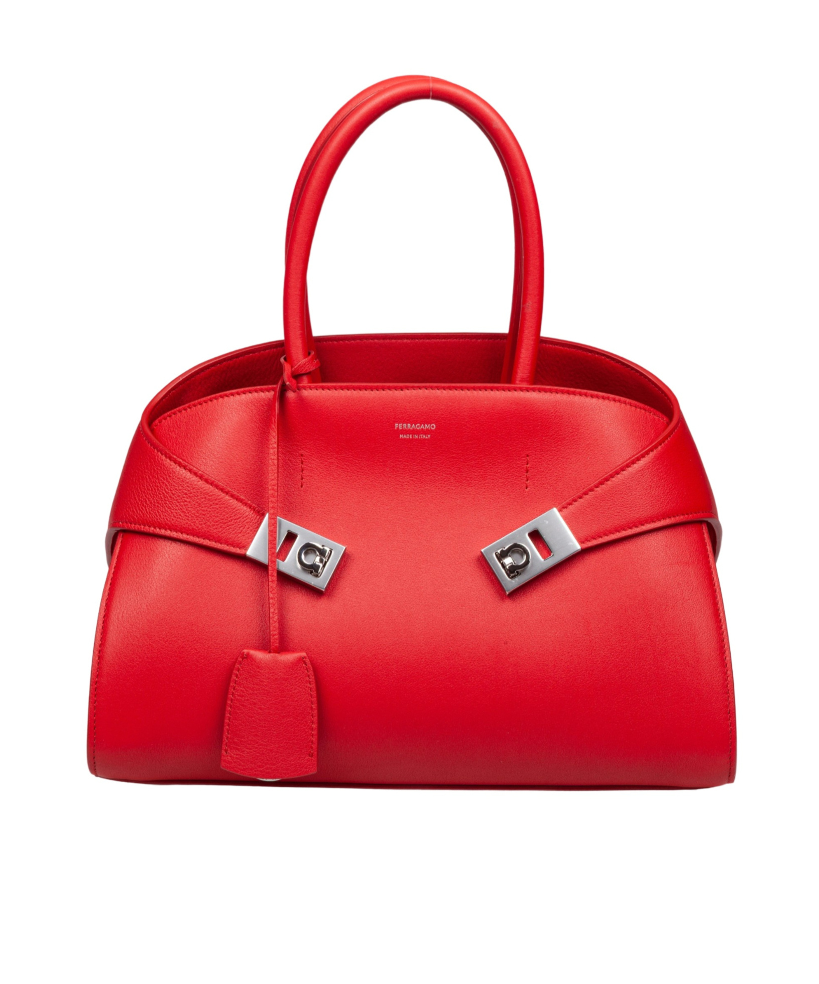 Ferragamo Hug Th M Handbag In Red Leather In Red