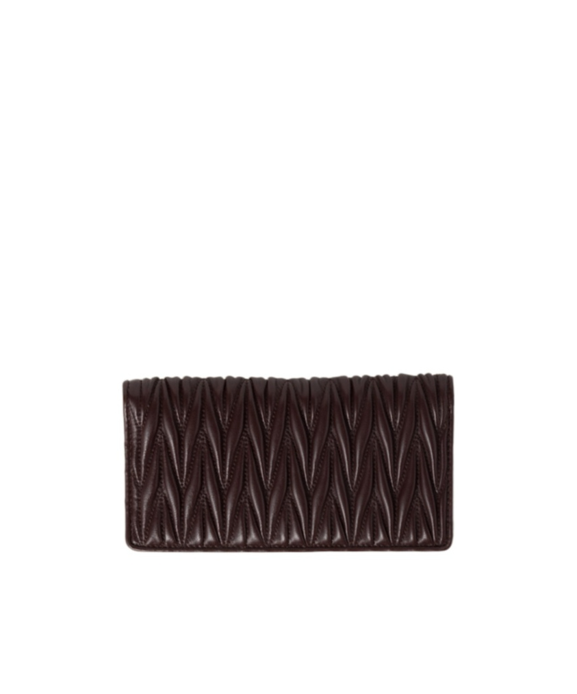 Miu Miu Quilted Flap Wallet In Black