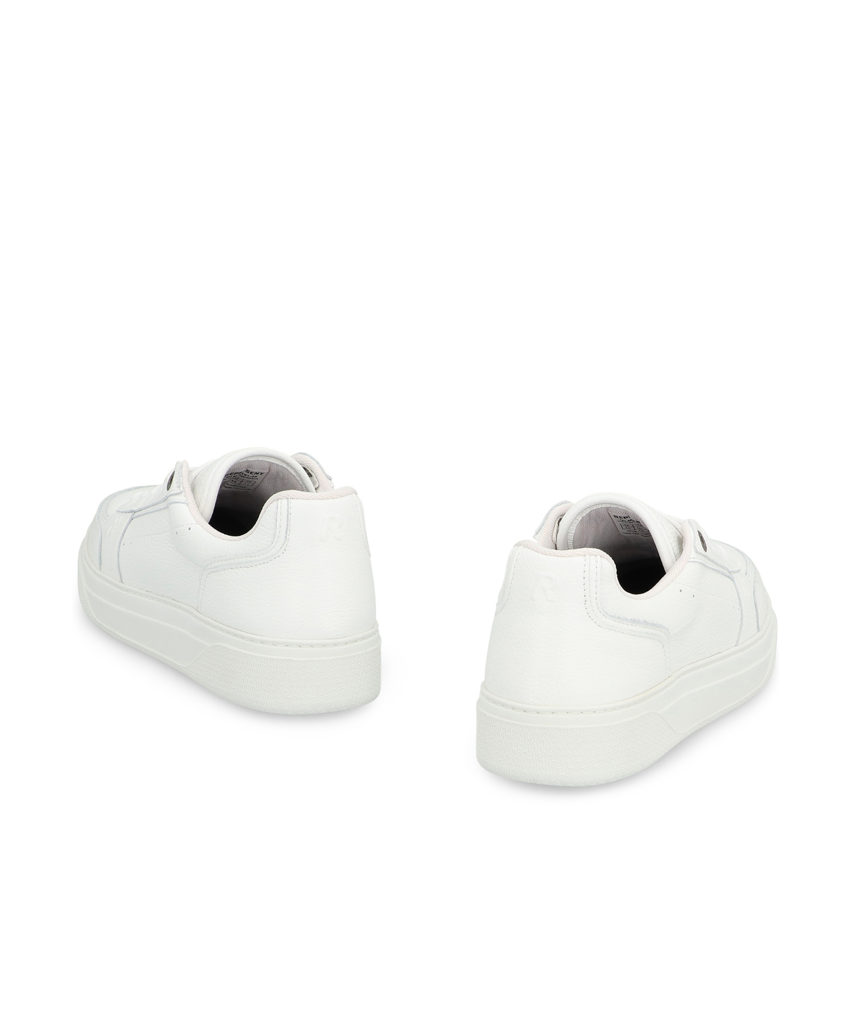 Represent Mens White Initial Leather Low-top Trainers In White