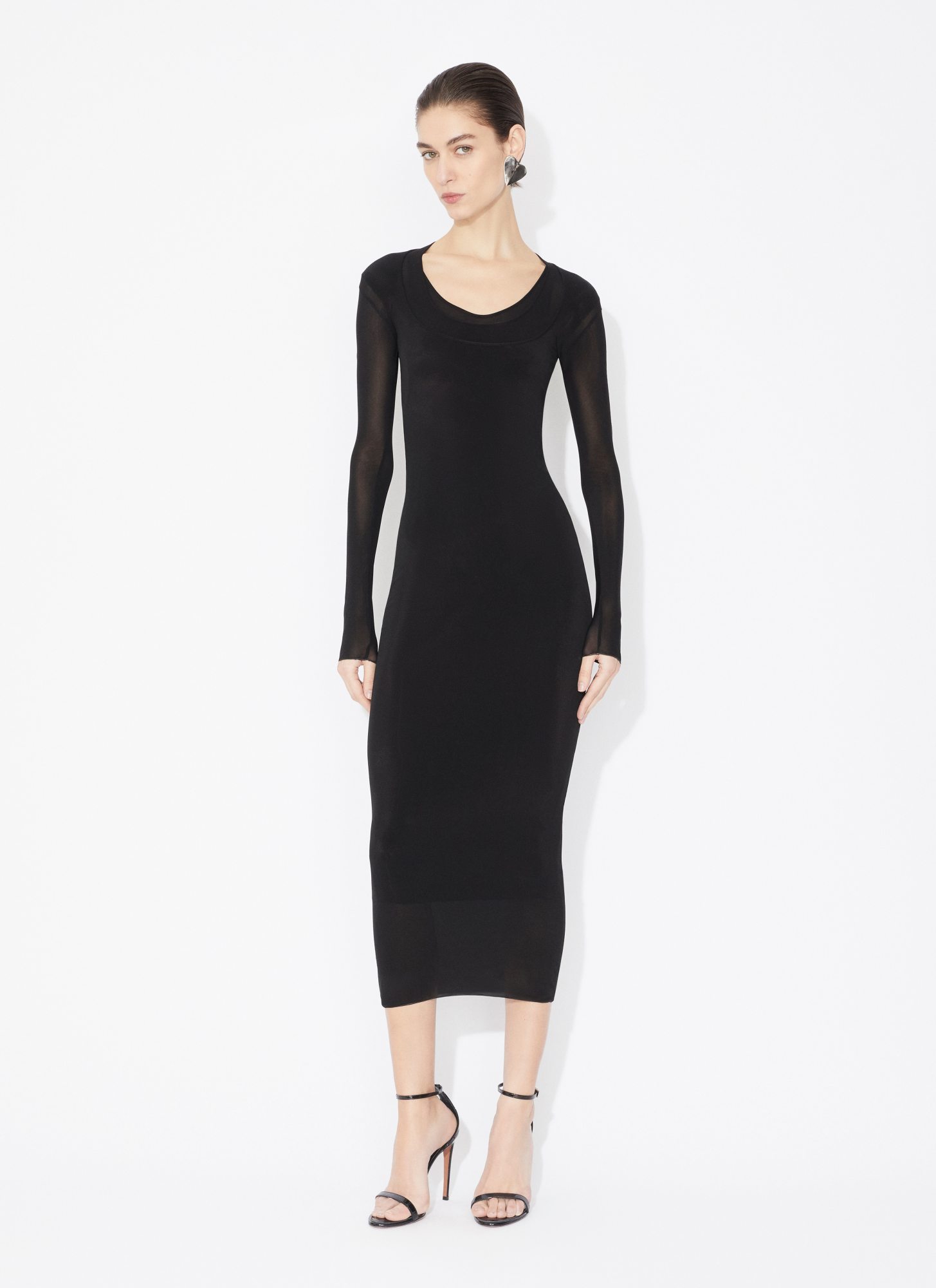 Alaïa Long-sleeved Dress In Black